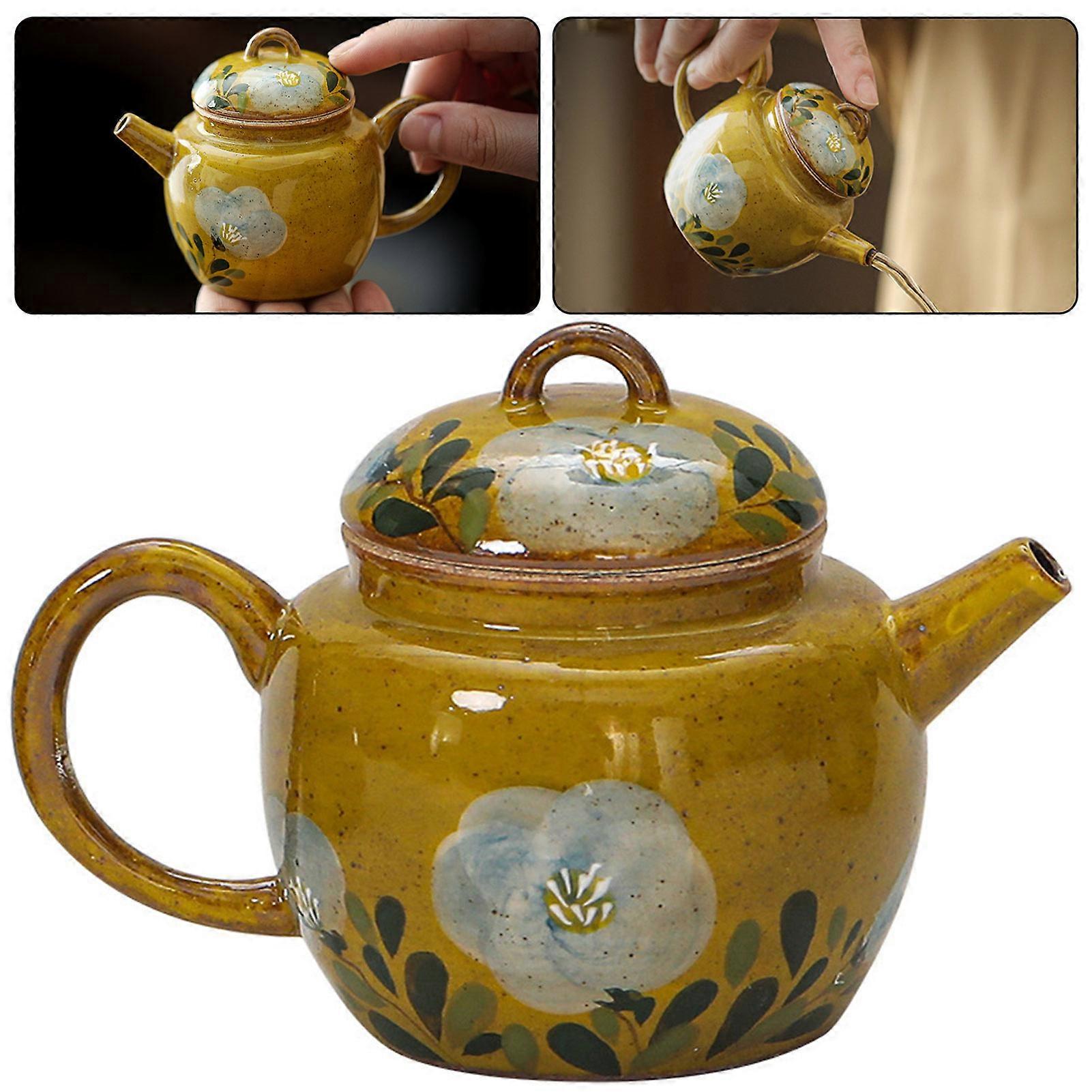Small Ceramic Teapot Hand Painted Small Kungfu Teapot Present for Friends Family