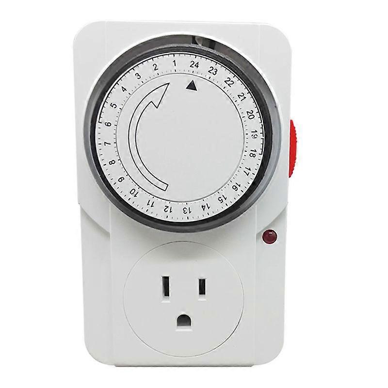 Timer Outlet 24 Hour Cycle Timing Mechanical Plug In Outlet Timer Flame Retardant  Timing Power Socket  15A