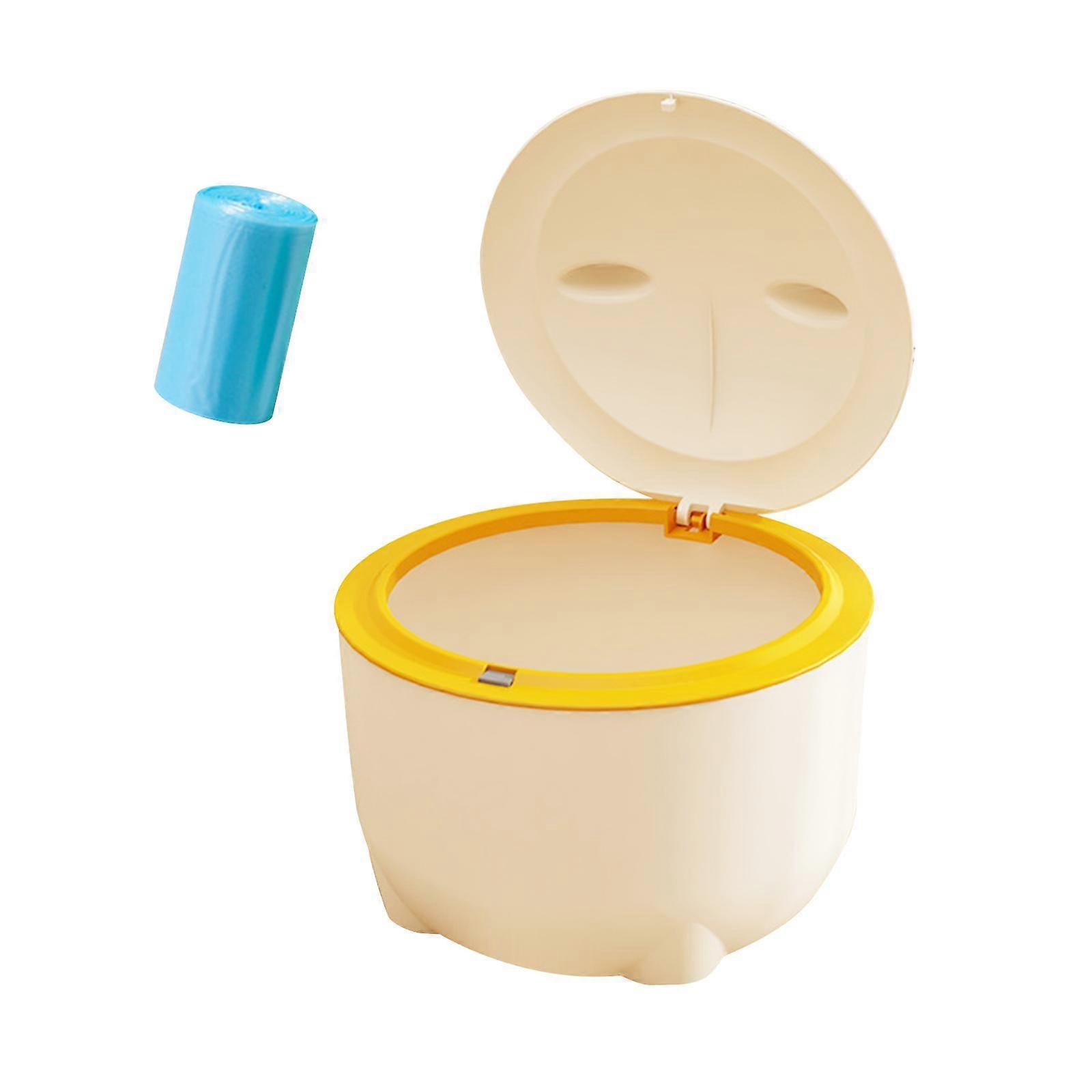 Hooded Cat Litter Trash Bin with Garbage Bags Compact for Small Animals Cats