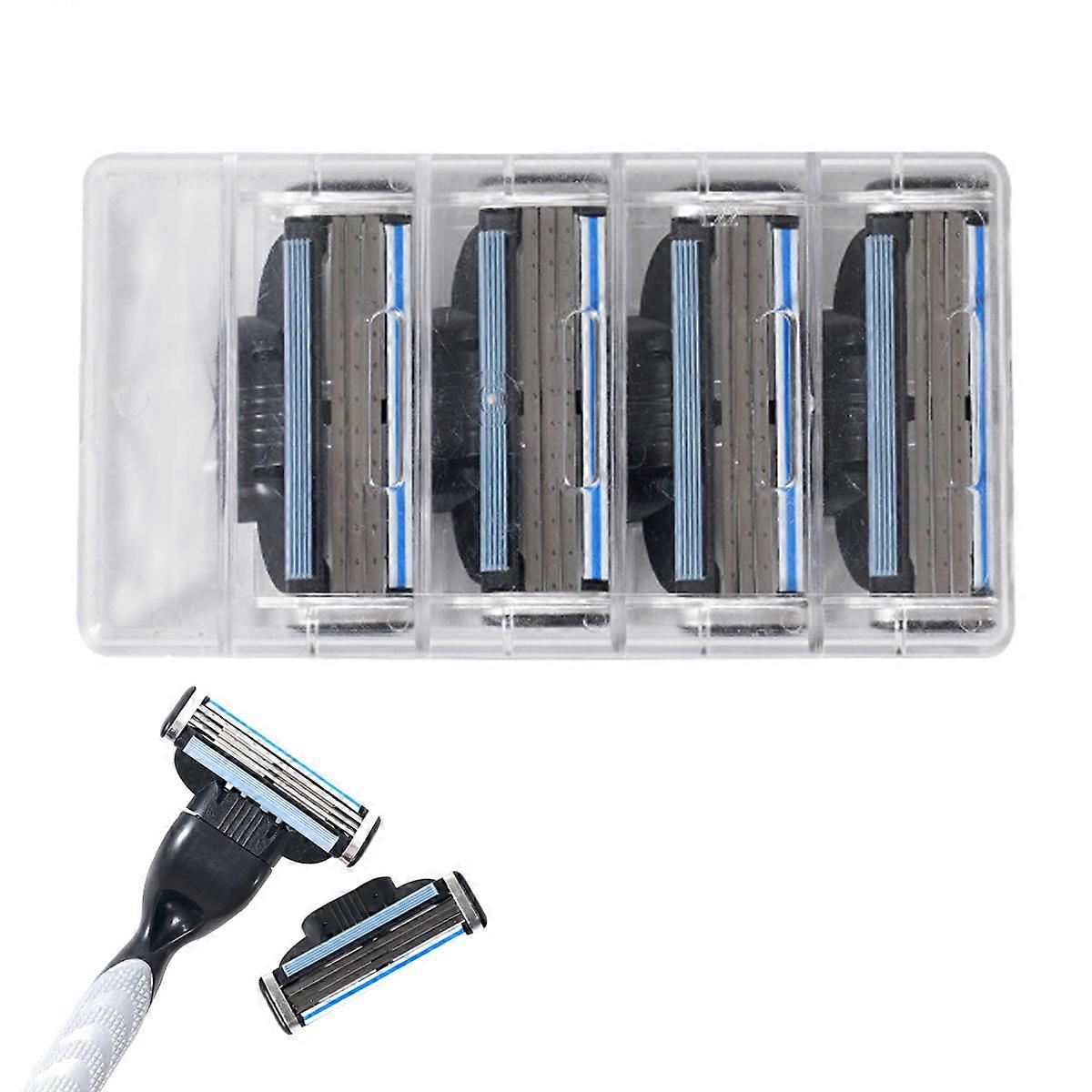 Flexible Manual Shaving For Men, 3 Layers Of Blades, Easy Rinsing Architecture, High-Quality Inductive Nano Blades, 4Pcs Comfort Edge Minimizes