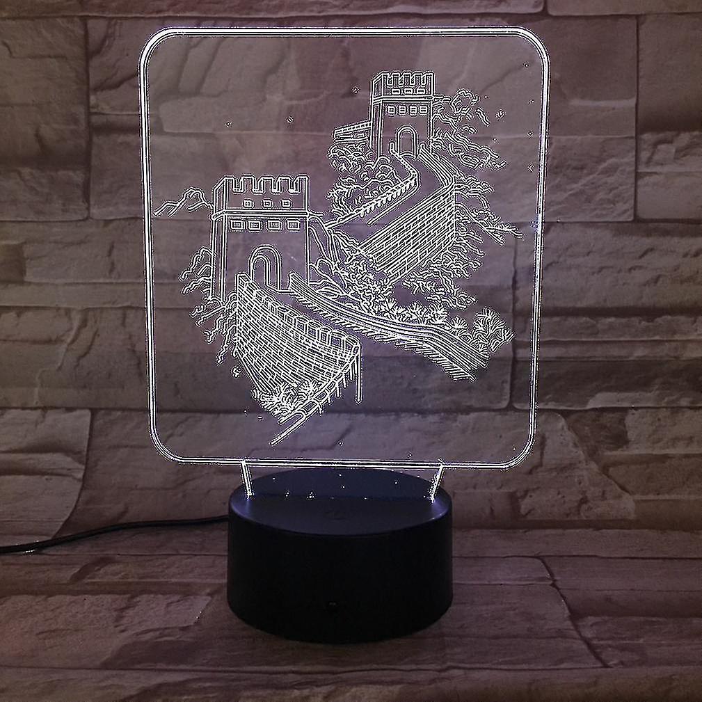 Great Wall 3d Led Night Light Bedroom Table Lamp Color Changing