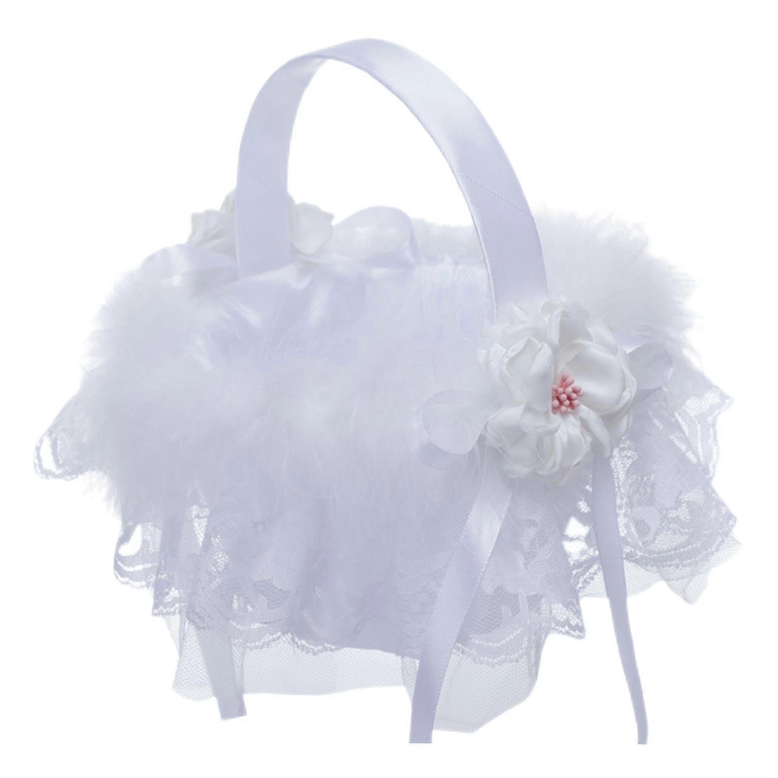 Wedding Basket Decorations Bowknot Flower Baskets Elegant for Ceremony