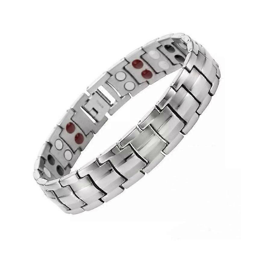 Double Row Magnet Magnetic Therapy Bracelet For Men, Colour: White