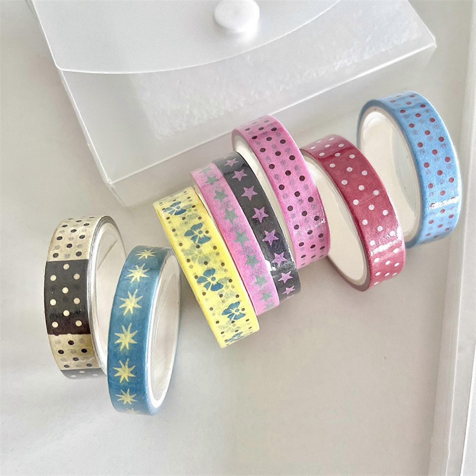 Aesthetic Decorative Tape Star Dotted Pattern Tape Scrapbooking Tape for Scrapbooking Journal Photo Album and Wrapping
