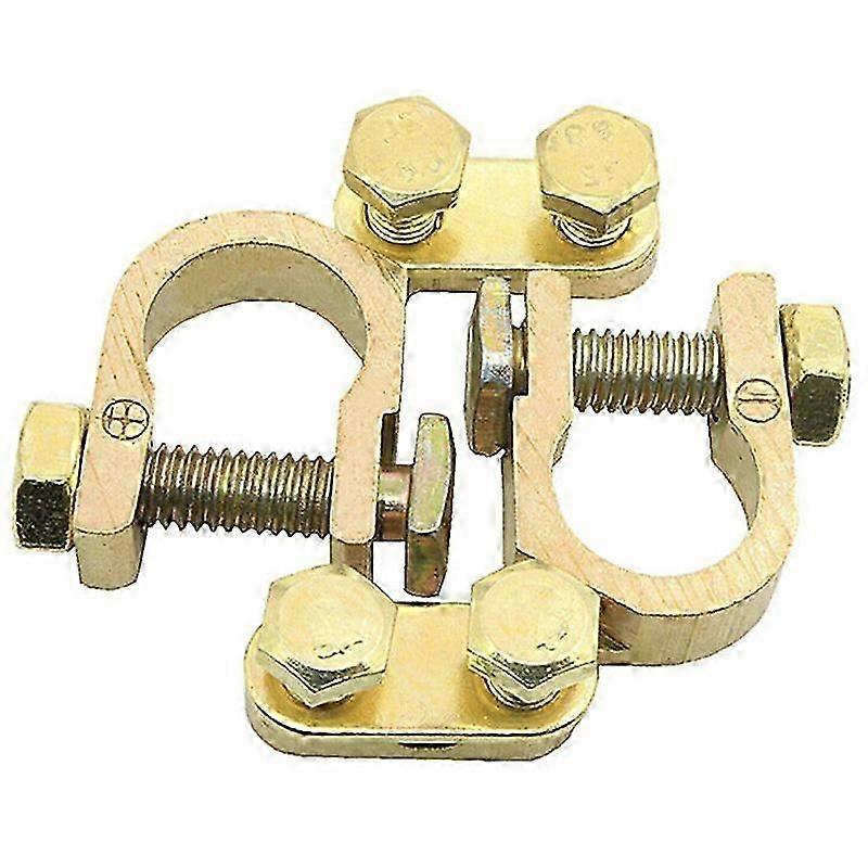 1 Pair Car Battery Terminal Clamp Connection Trim Positive Negative Brass Cable