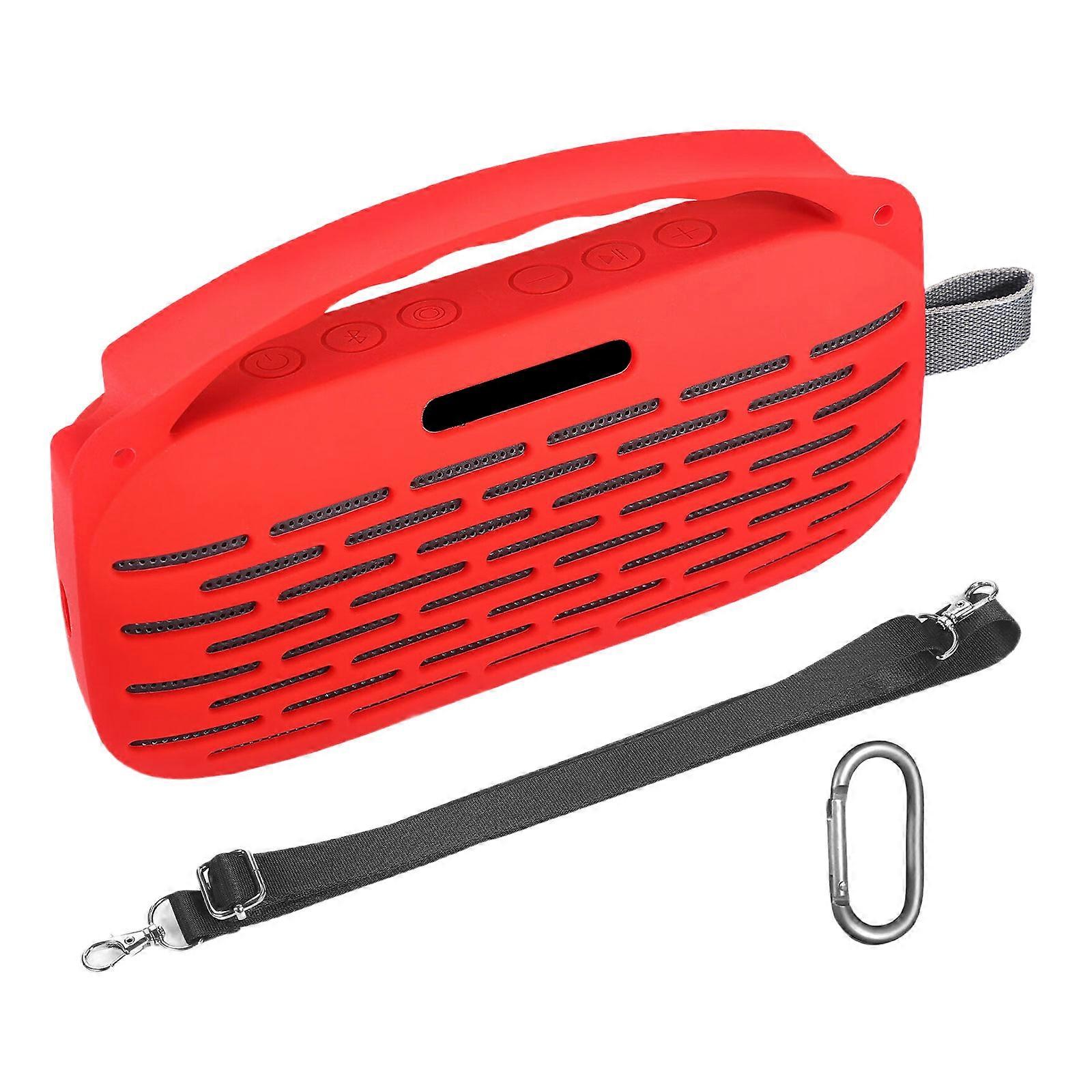 Speaker Scratchproof Cover Silicone Case Flexible Housing for 2nd Gen Speaker Protective Case Sleeve Shockproof Red