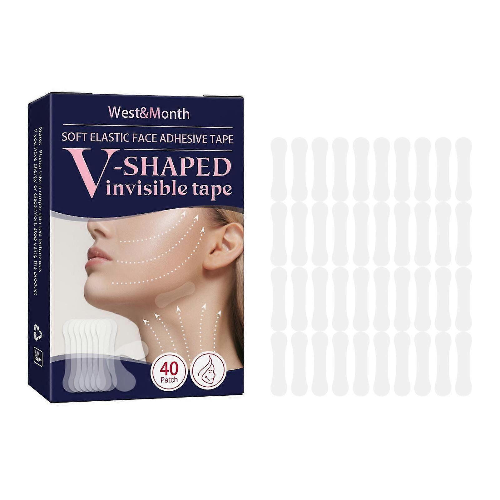 West&month 40 Patch Soft Elastic Face Adhesive Tape V-shaped Invisible Tape