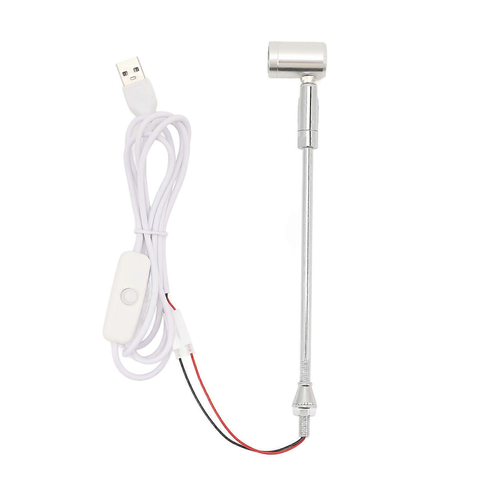 LED Small Spotlight USB Powered Aluminum Alloy Rotate 180 Deg Energy Saving Long Lifespan for Art Jewelry Painting White Light