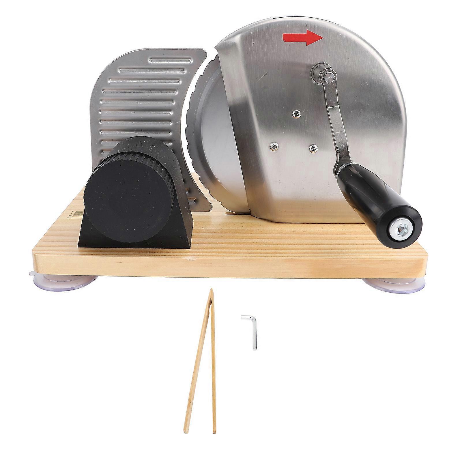 Manual Bread Slicing Machine Adjustable Thickness Bread Slicing Cutter with Hand Crank for Homemade Commercial Use