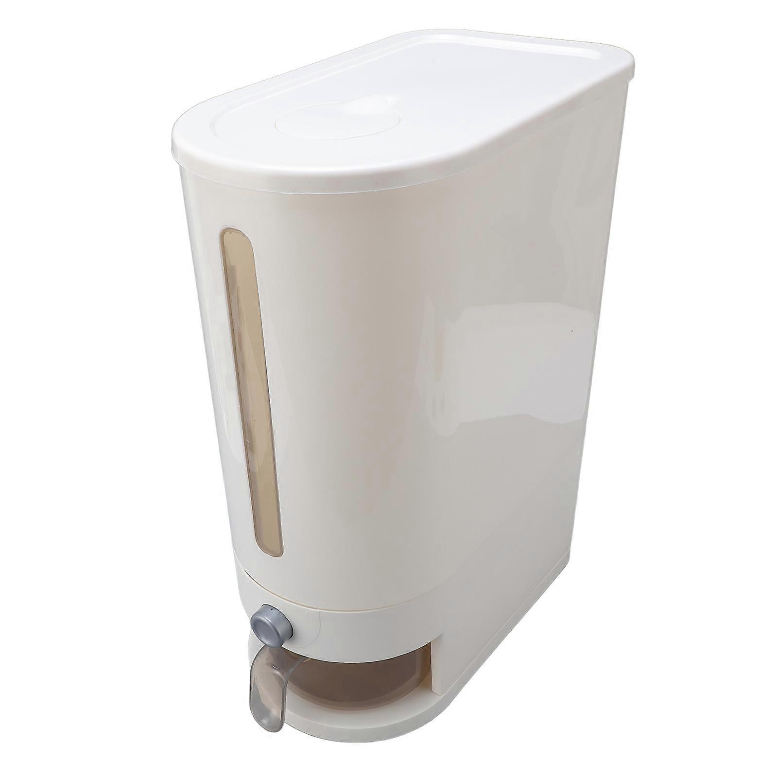 Rice Dispenser with Cup 10KG PP Sealed Grain Storage Bin 17.5x39.5cm