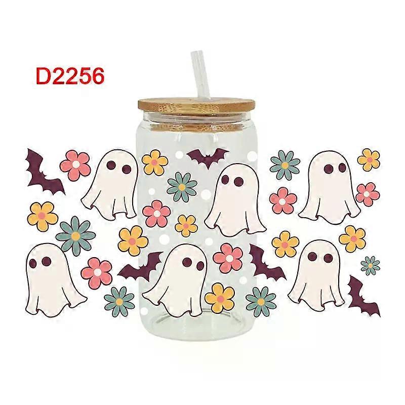 UV DTF Transfer Sticker Halloween Fall For The 16oz Libbey Glasses Wraps Cup Can DIY Waterproof Easy To Use Custom Decals D2402