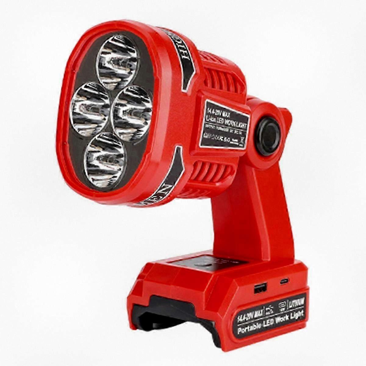 14.4-20V Lithium Ion Battery LED Work Light Cordless Handheld Spotlight for Power Tools