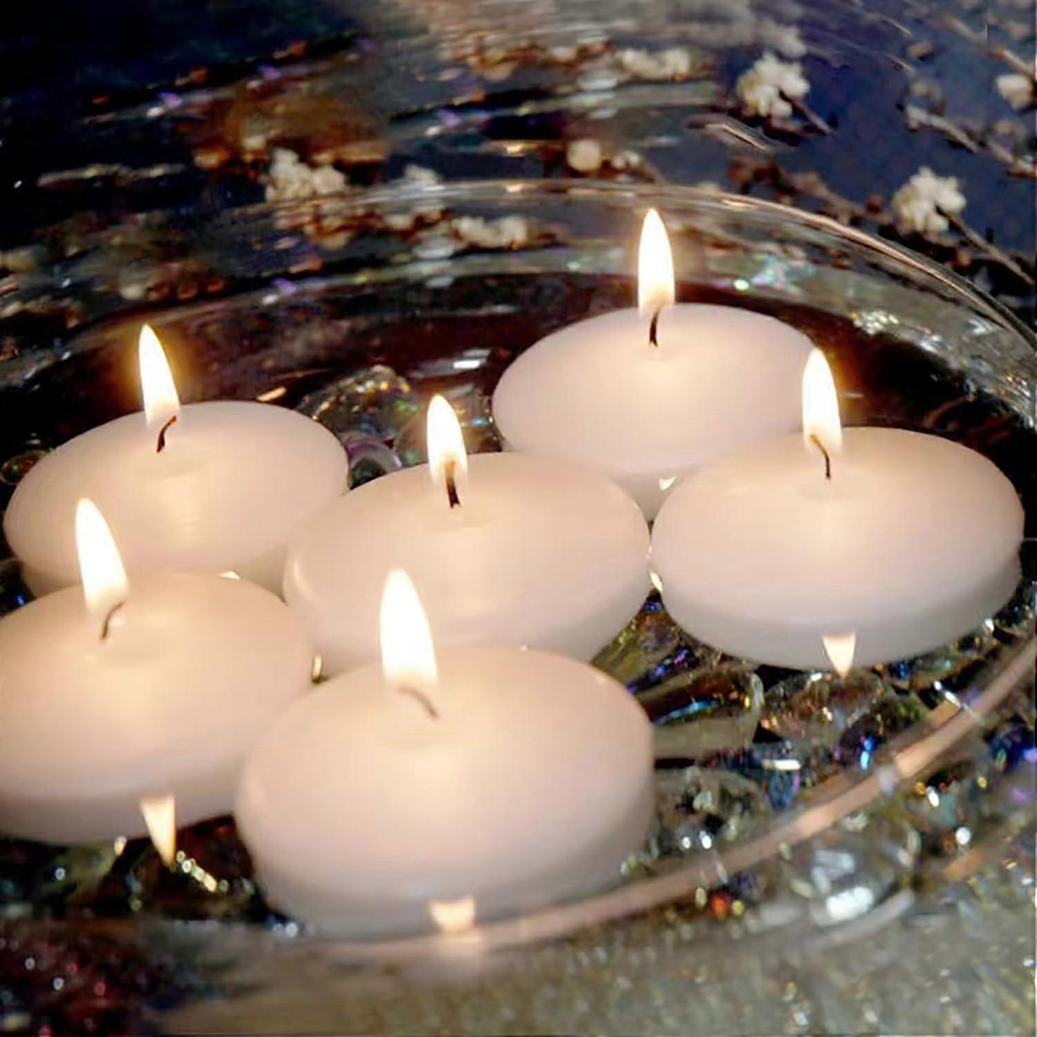 36 Pack White Dripless Unscented Floating Candles for Centerpieces Swimming Pool 3 Inch