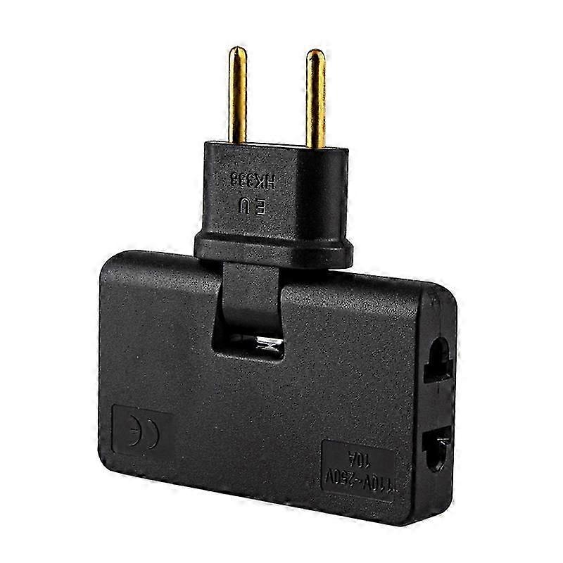 EU Plug Adapter 1 In 3 180-degree Rotating 1500W European Standard Plug Power Socket Charging Converter for Home JIKAIX