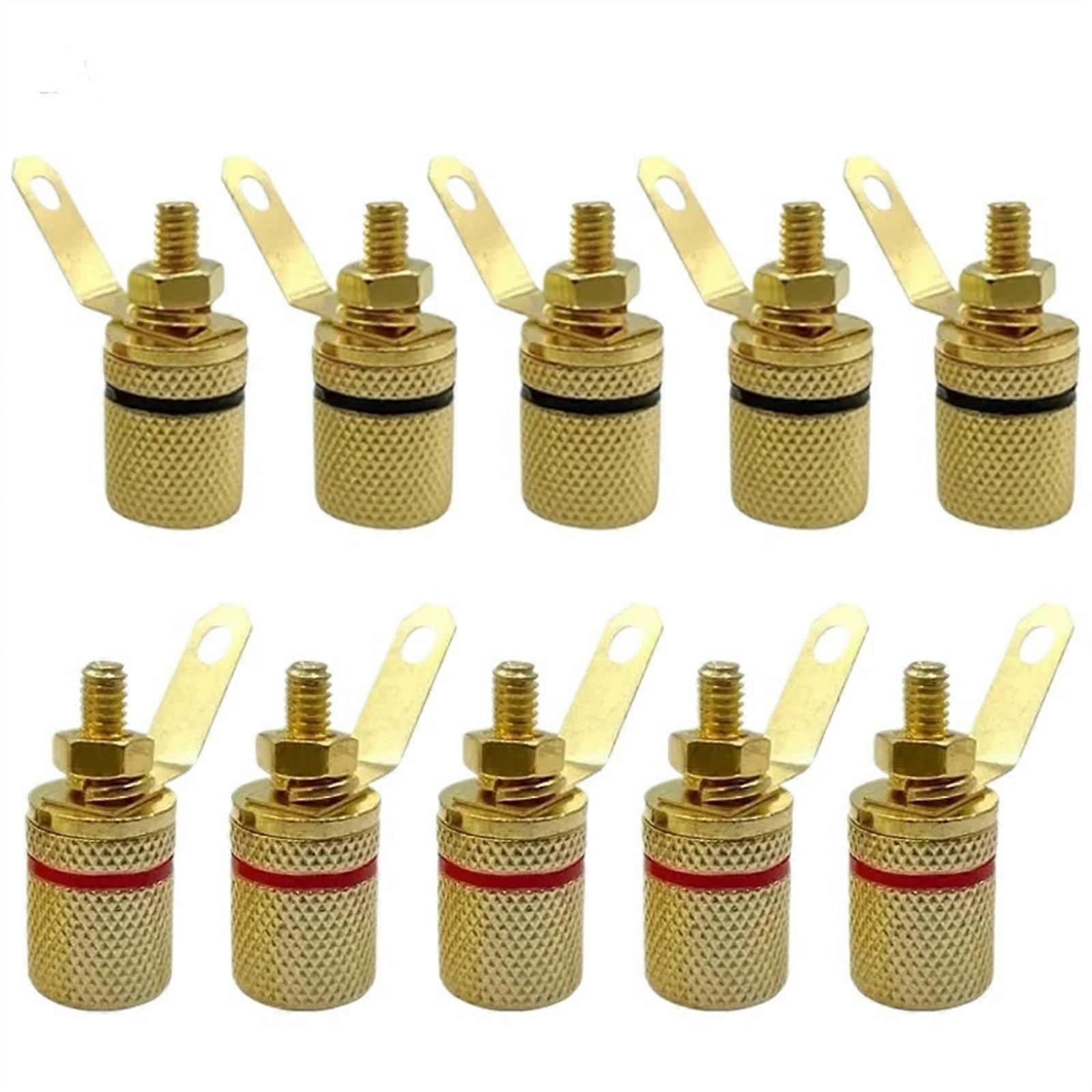 40Pcs Gold Plated Amplifier Speaker Terminal Binding Post Socket Banana Connector Suitable for 4mm Banana Plugs(40 Black)
