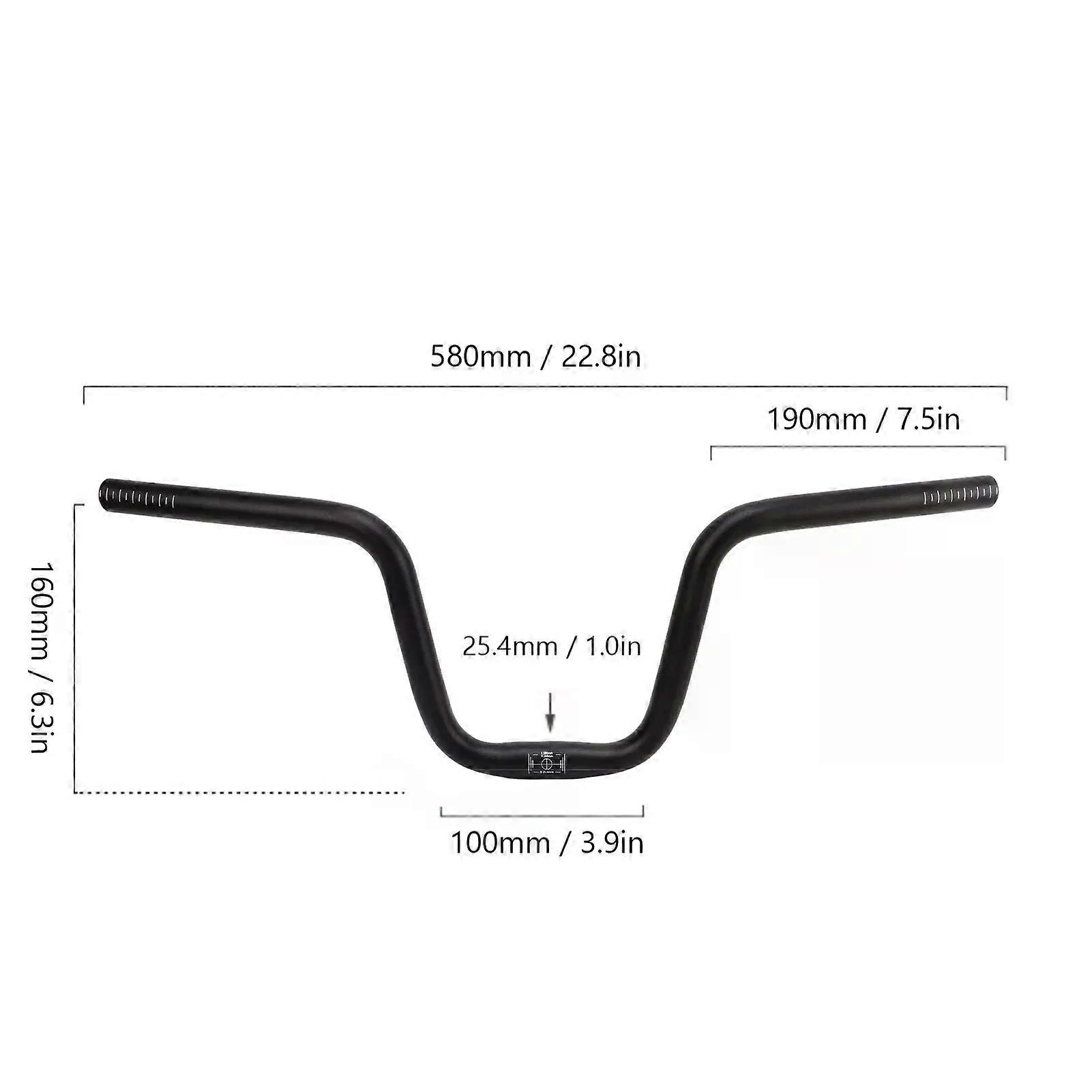 Guidon de vélo de route pliable en alliage d'aluminium, extra-long, diamètre 25,4 mm, 580 mm