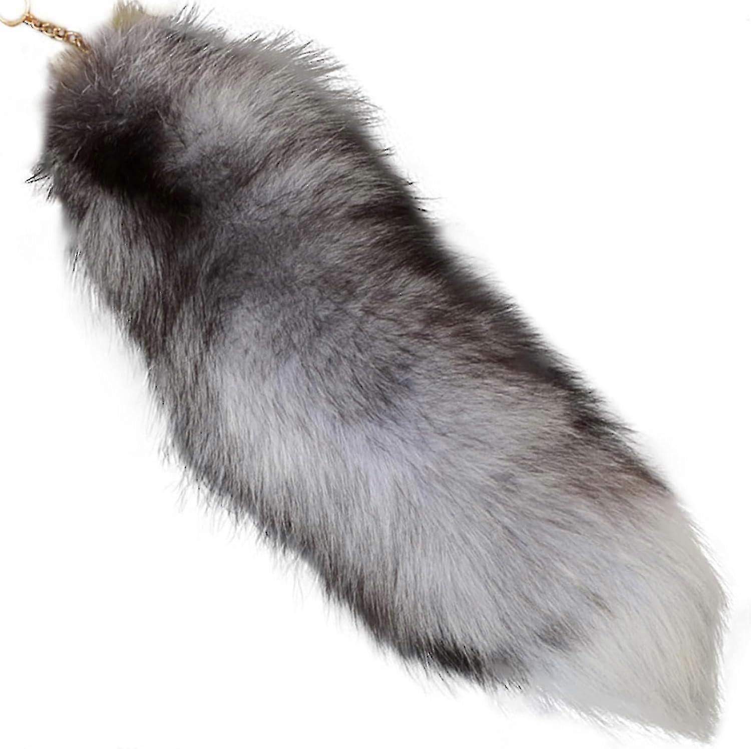 Fausse queue de renard, 40 cm queue d’animal, queue de fausse fourrure moelleuse, queue de renard, porte-clé, décoration de portefeuille queue de renard, jeu de rôle, argent