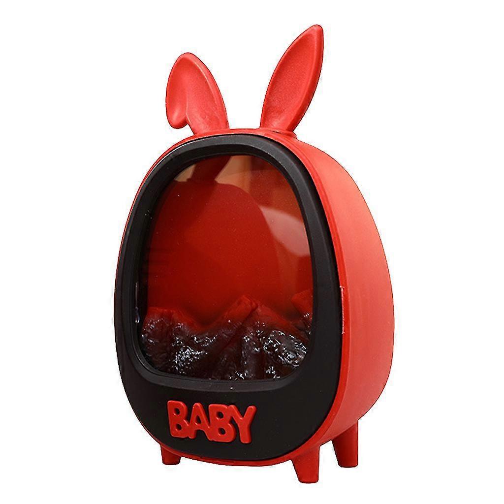 Rabbit Antlers LED Fireplace Lantern Decorative Flameless Lamp Battery USB Operated Table Light Decoration