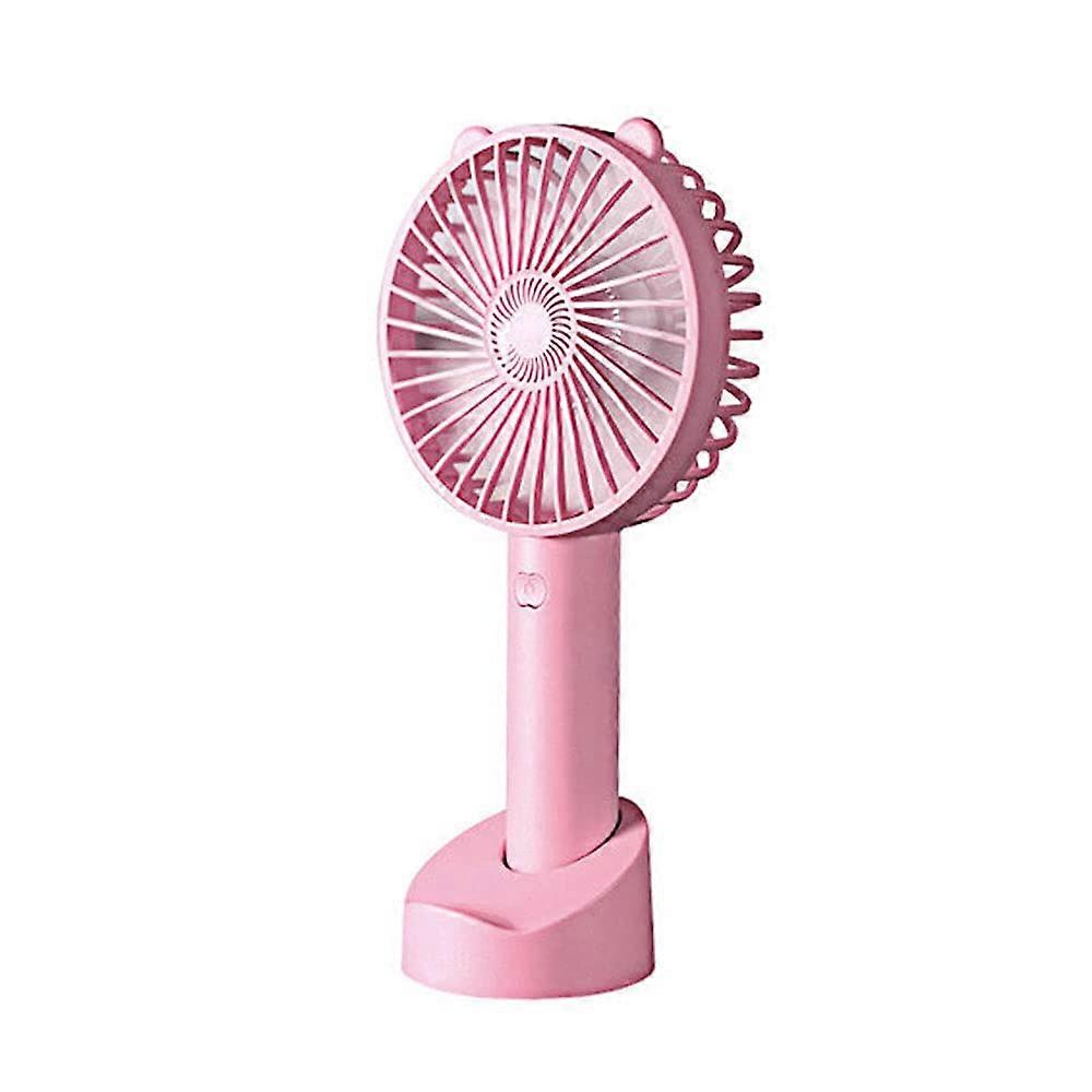 Portable Mini Handheld Fan, USB Rechargeable 2800mAh Battery, Round Compact Radiator Design, 3-8 Working Hours, Pink