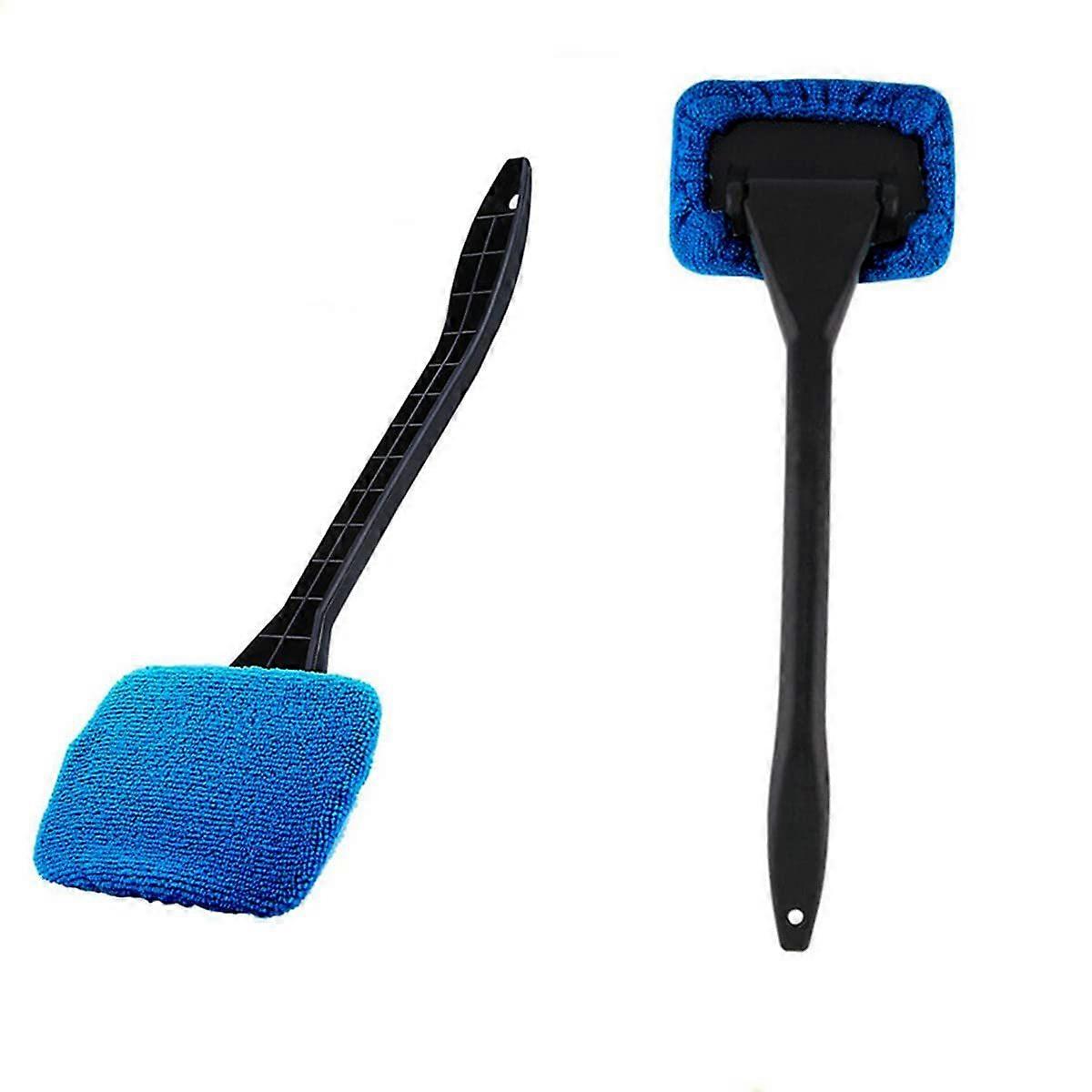 2-Pack Car Windshield Cleaning Brush, Long Handle Car Interior Window Cleaning Tool (Dark Blue)