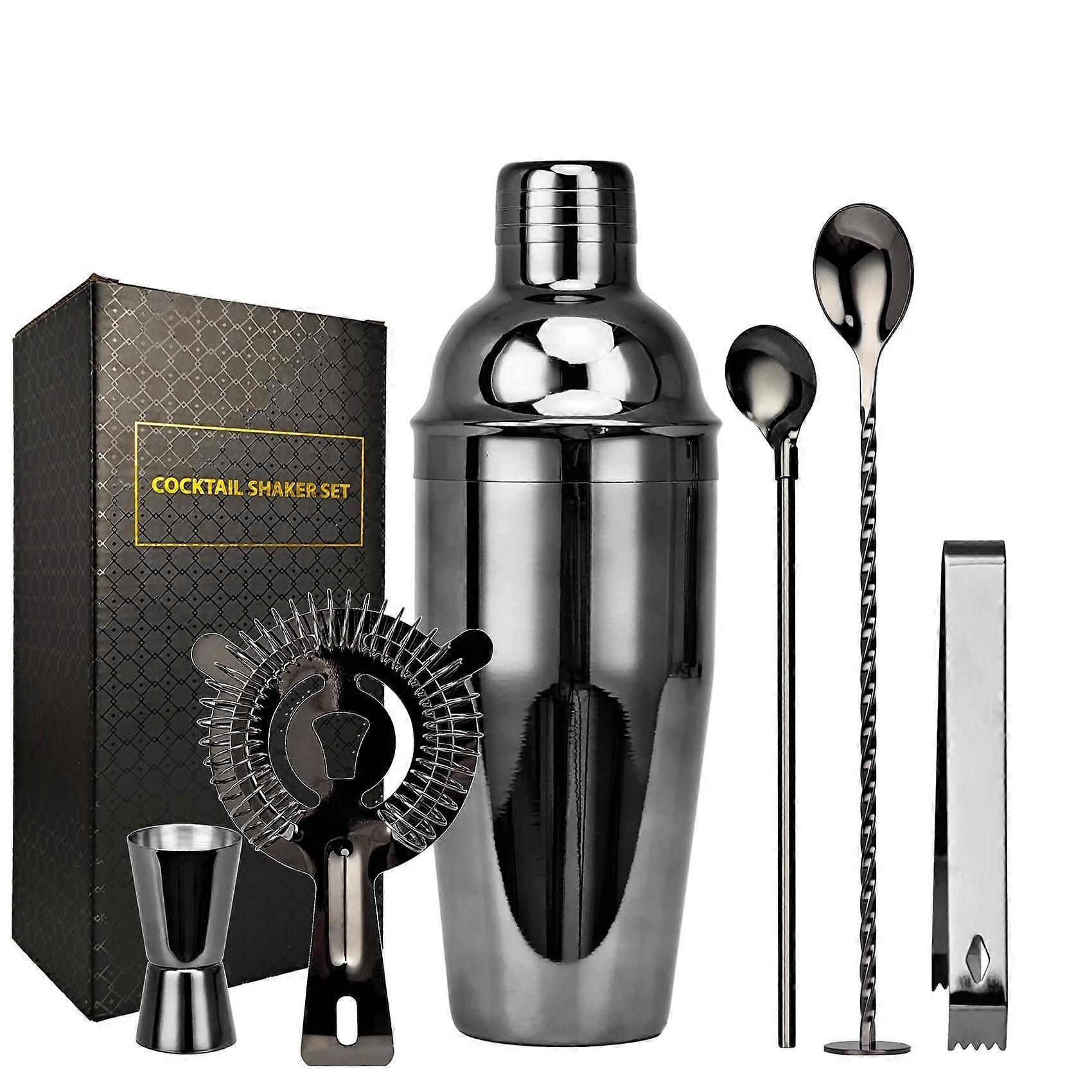 Kitchen Storage Accessory Set of 6 Shaker Shaker Pot Bartender Shaker Tool -black,750ML