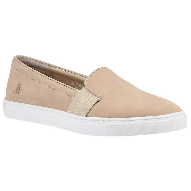 Hush Puppies Tillie Tan Leather and Elastic Female Slip On Ladies Shoes-8