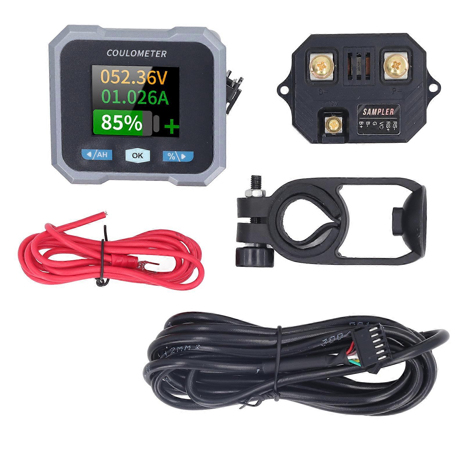 Smart 1.8in Display Waterproof BT Multifunctional Battery Monitor with Shunt for RV Boat 50A 10‑100V