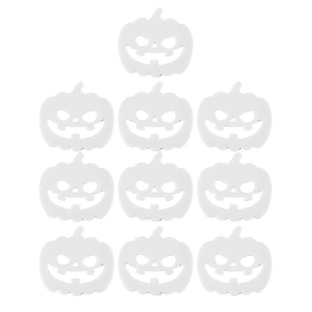 Conjunto de Porta-copos de Abóbora de Halloween com Isolamento Térmico para Mesa de Jantar Efeito de Luz Noturna (Branco)