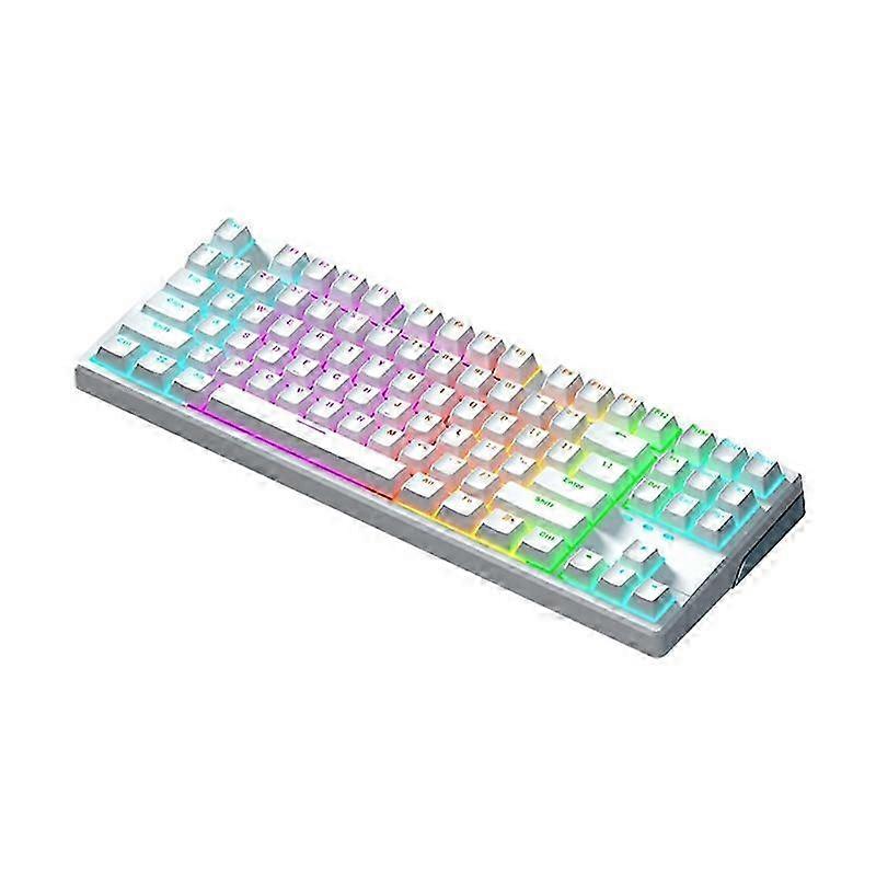 White Wired- Gaming Keyboard Hot Swap 87 Keys PBT-Keycap GASKET Structure 11 Lights