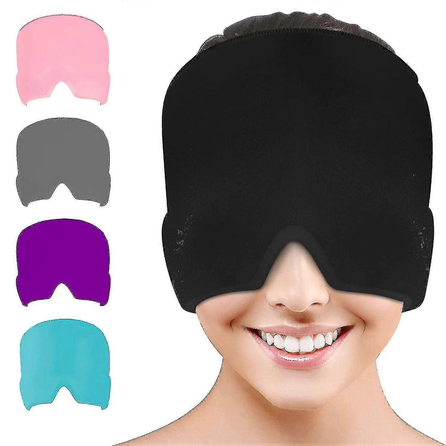 Double Layer Black Cold Compress Headgear Comfortable Ice Bag Eye Mask Ice Cap Physiotherapy Care Retractable Ice