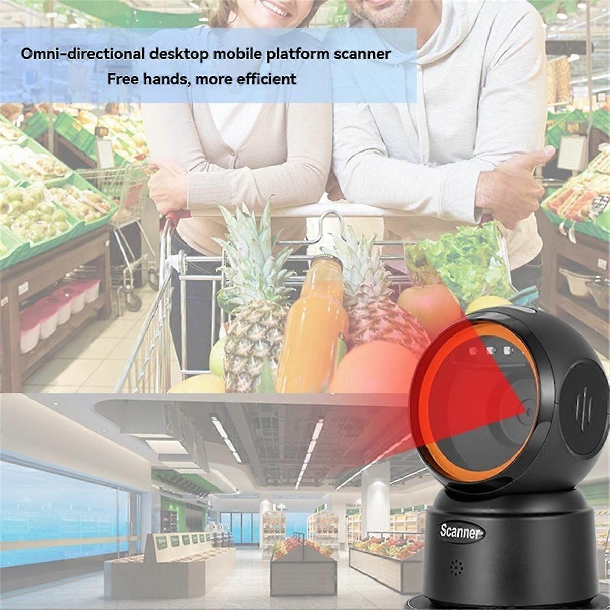 2D QR Barcode Scanner Desktop Wired Scanner Hands-Free