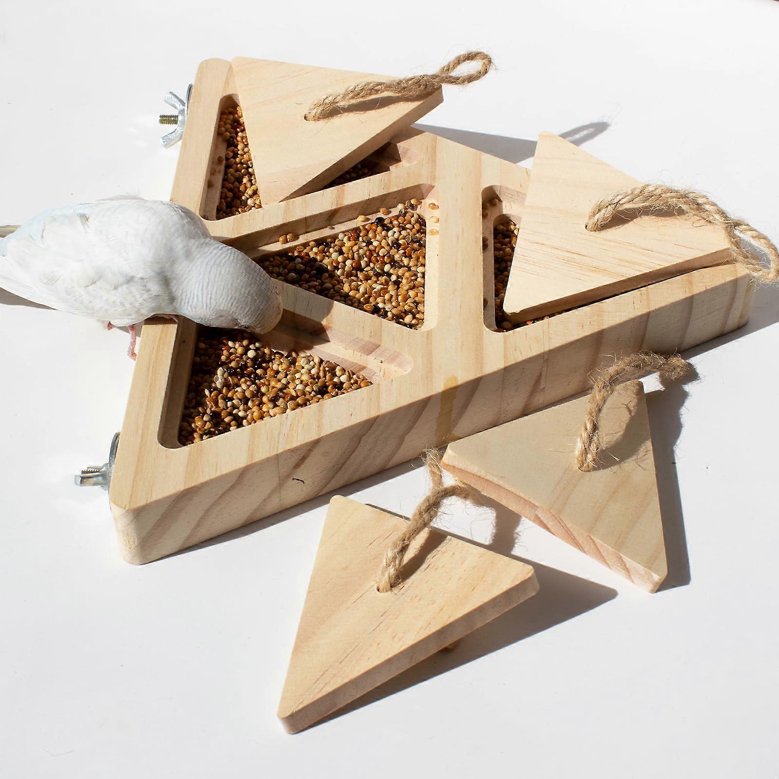 Large Bird Foraging Feeder Toy, Interactive Wooden Foraging Toys for Parrots, Parrot Chewing Toy