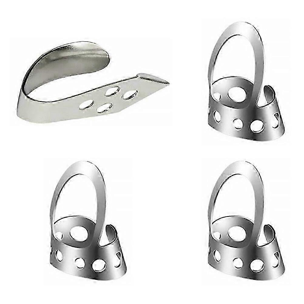 4PCS Thumb Pick Hollowed Adjustable Thumb Index Ring Middle Finger Plectrum