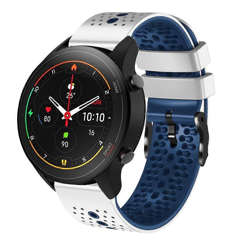 For Xiaomi MI Watch S1 Pro 22mm Perforated Two-Color Silicone Watch Band