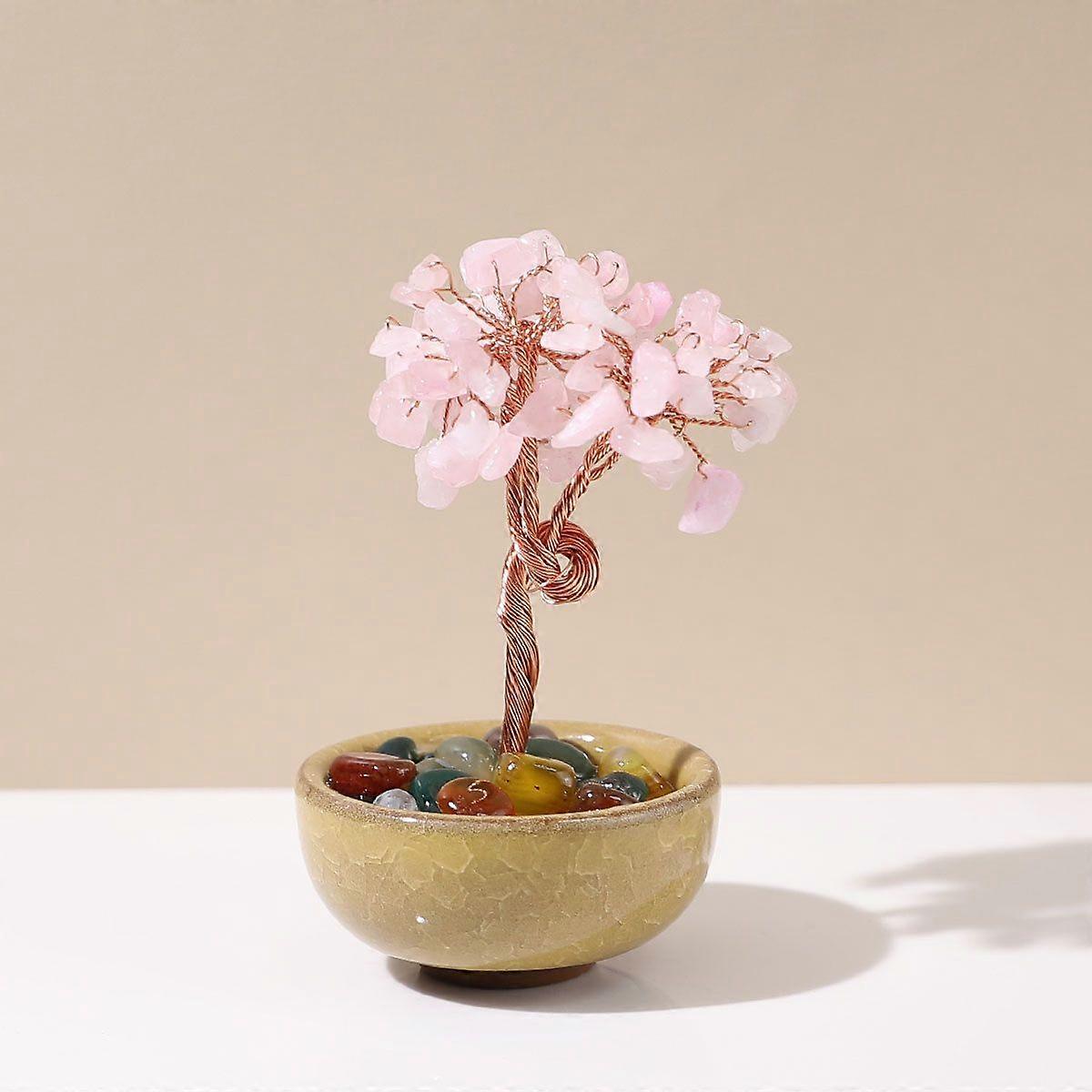 Natural Stone Chakra Gemstone Tree Handmade Crystal Money Tree For Home Decor Feng Shui Bonsai Ornament Fortune Tree For Wealth And Luck For Friends F