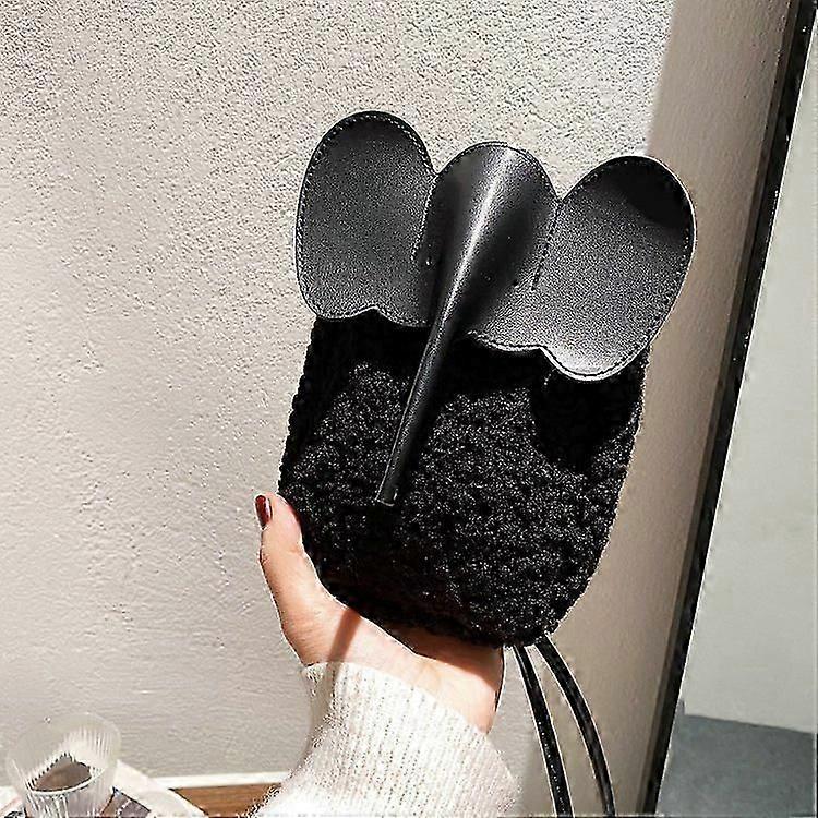 Sac bandoulière personnalisé en peluche éléphant - Sac bandoulière tendance pour femme avec rabat pour téléphone portable - Style décontracté et polyvalent - Taille M