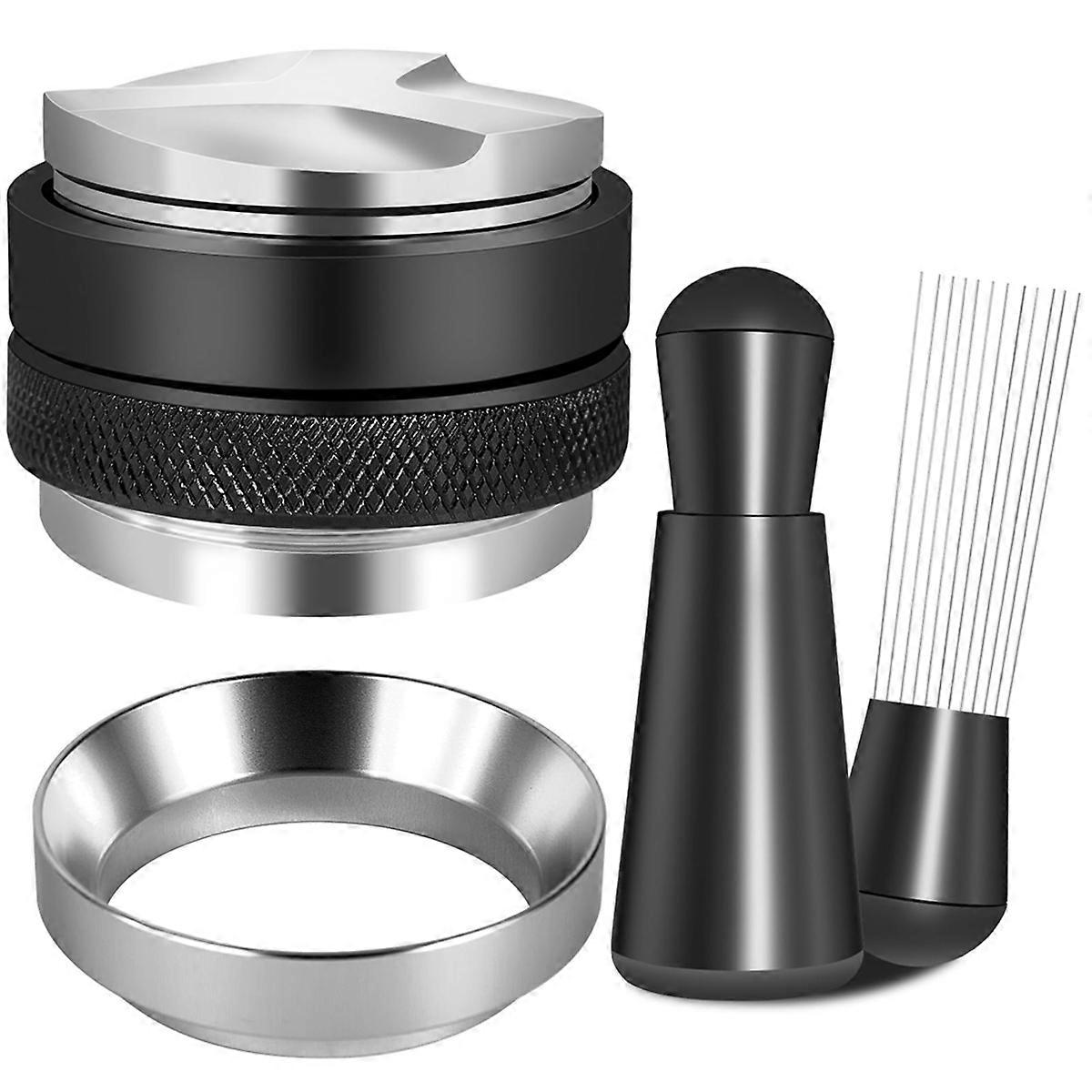 51mm Espresso Accessories Kit, Coffee Distributor and Tamper Leveler, WDT Tool and Dosing Funnel Set