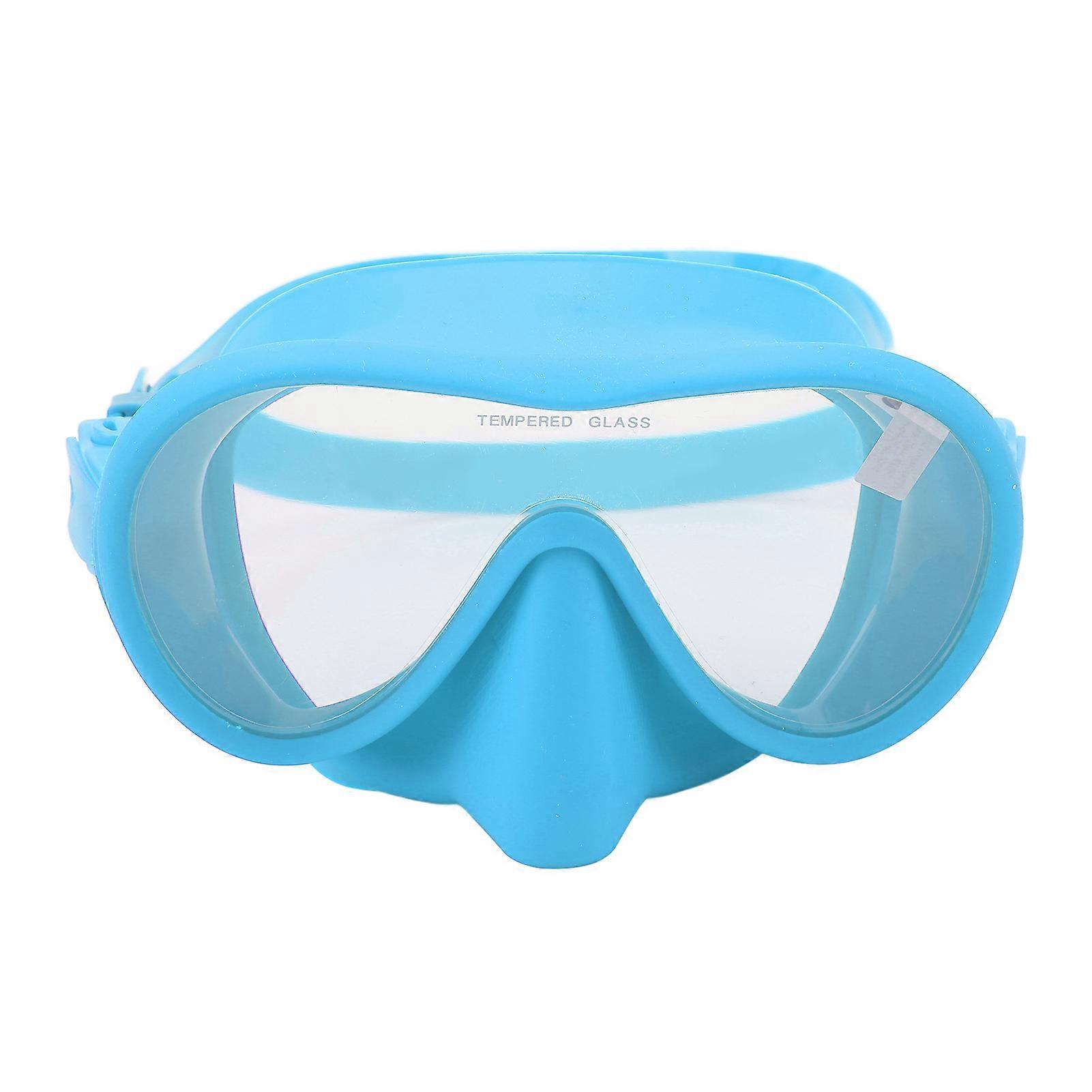 Scuba Diving Anti Fog Tempered Glass Snorkeling Dive Mask with Silicone Strap Foldable Panoramic View Swim Goggles