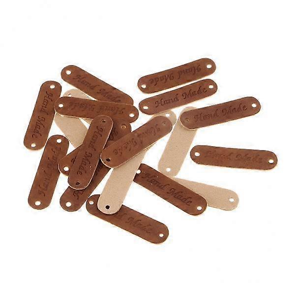 2-8pack 20pcs Retro Synthetic PU Leather Tag DIY Handmade Sew Label Patches