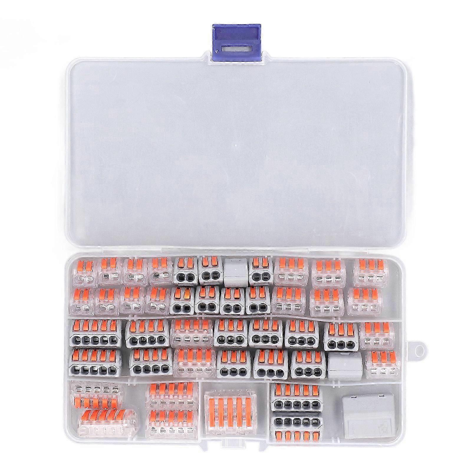 46Pcs Lever Wire Connector Kit Press Type Quick Disconnect Compact Splicing Electrical Tool