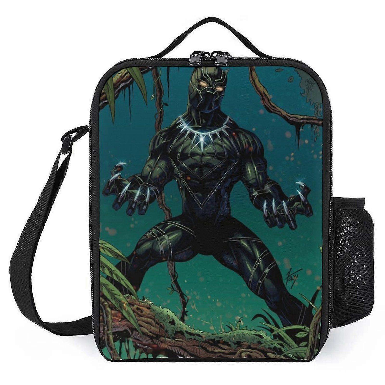 ブラックパンサーをテーマにしたランチボックス、透明なフロントパネル、便利なクイックビューデザイン、忙しいプロフェッショナルに最適