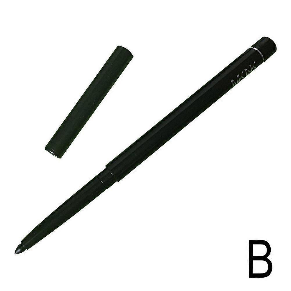 Black (B)$ Automatic rotating eyeliner gel pen retractable eyeliner waterproof non-smudge eyebrow pencil