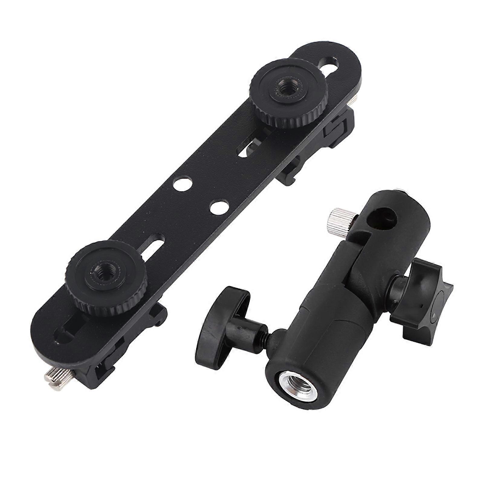 Support de parapluie double griffe noir pour flash, support d'éclairage pour photographie vidéo