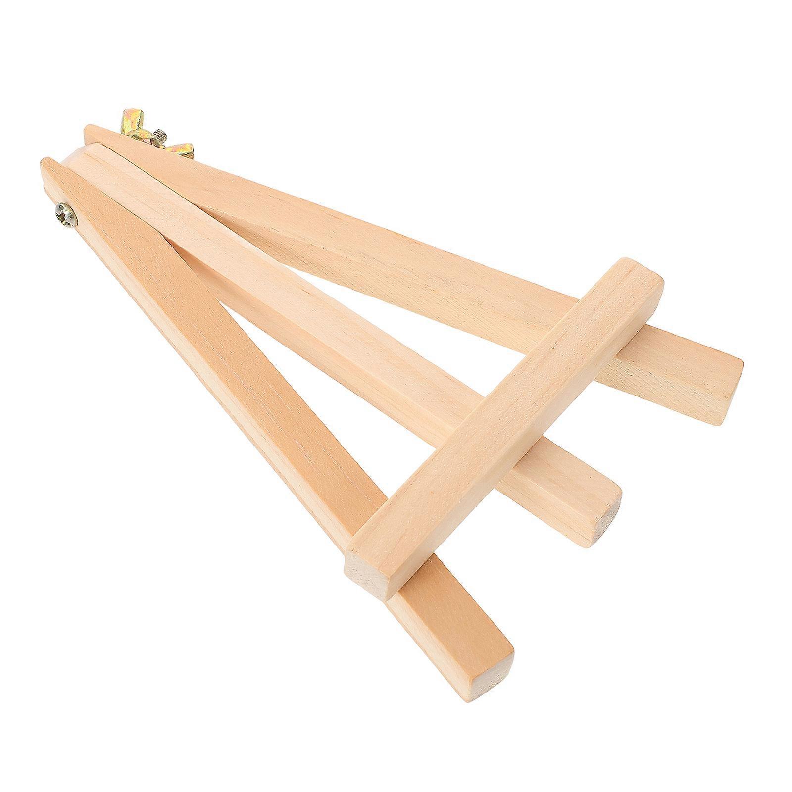 Wood Display Easel for Photos Paintings Artwork Handcrafted Beechwood Triangular Tabletop Frame Stand