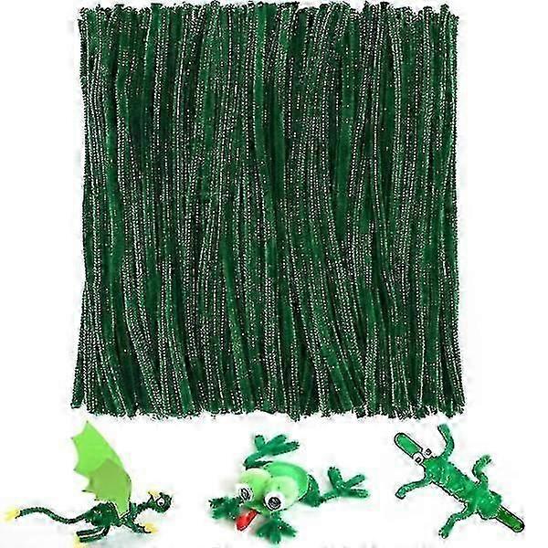 منظفات الأنابيب الخضراء 200 قطعة للحرف اليدوية ، منظفات بركة 30 سم للحرف اليدوية لعيد الميلاد ، جذع الشنيل 6 مم للأعمال اليدوية ، منظفات الأنابيب لعيد الميلاد
