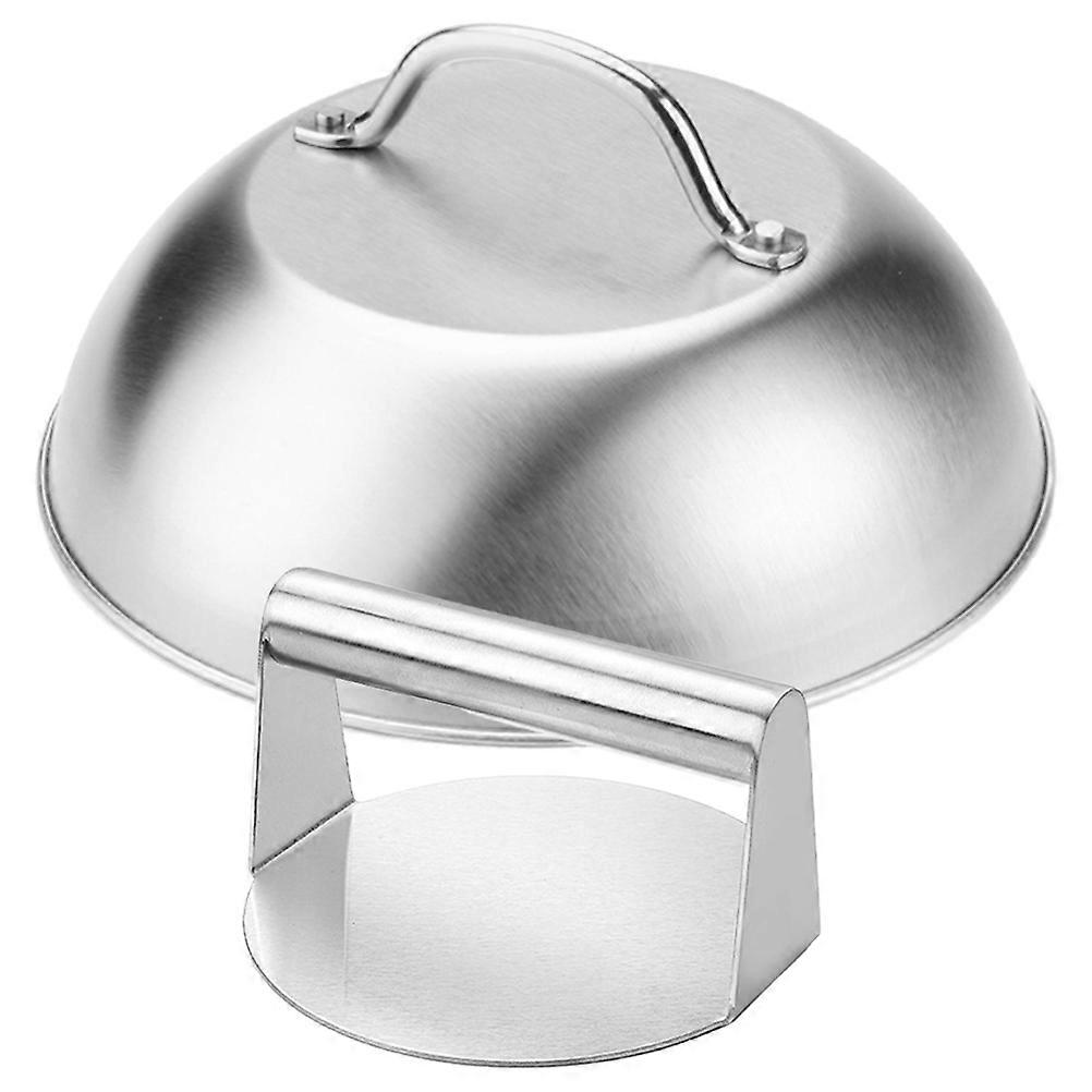 Stainless Steel Burger Shaper with Dome Lid for Quick Cooking, Handy Tool