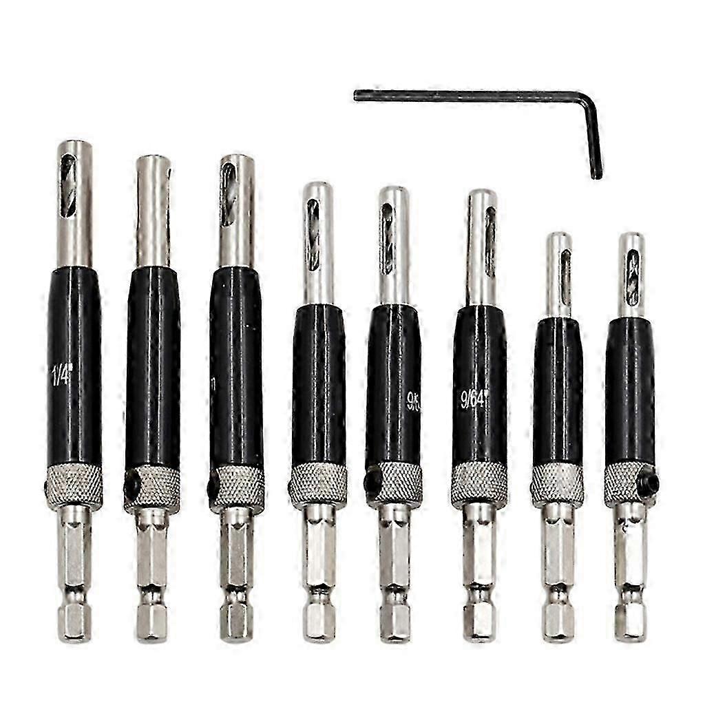 Self Centering Change Door Hinge Drill Bit Set 8 Replacement Drill Bits