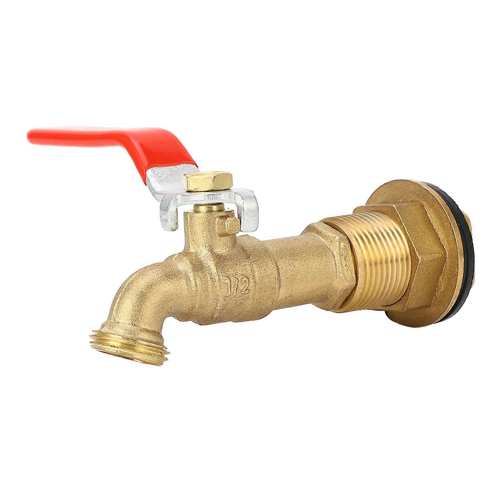 Risegun Rain Barrel Spigot 1/2 Inch Quarter Turn Ball Valve Rain Barrel Faucet with Bulkhead for Water Tanks Tubs Pools