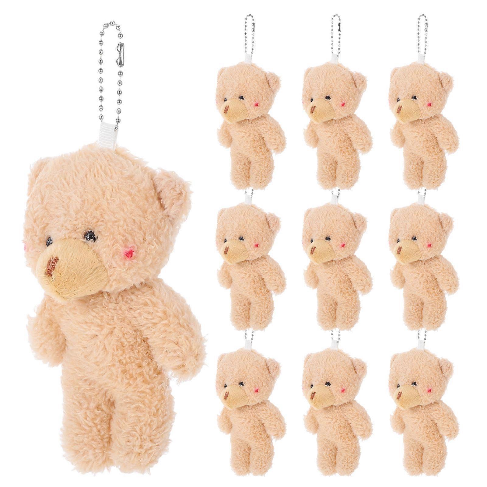 Mini Bear Plush Keychain Set – Soft Stuffed Animal Bag Charm for Backpacks, Keys & DIY Accessories – 10pcs Cute Pendant Collection