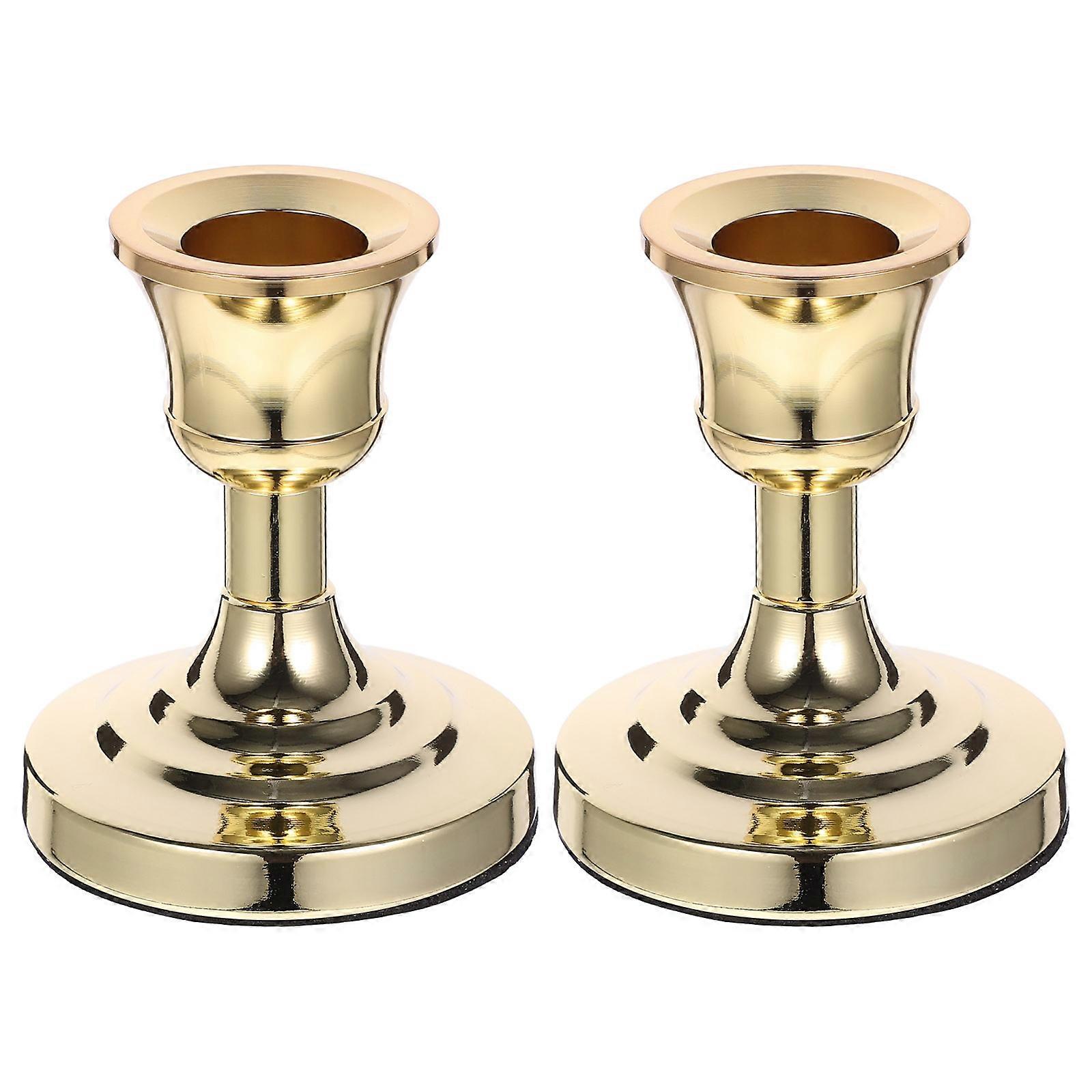 Candlestiick Holders Candlestick Desktop Decoration Iron Household Decor Shape 2Pcs